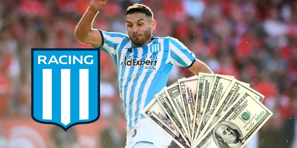 El atacante de Racing anotó el único tanto de la victoria.
