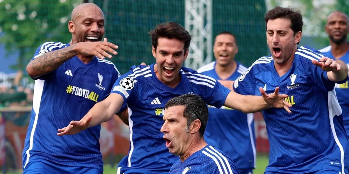 El ex-delantero de Racing disputo un partido de leyendas previo a la final de la Champions League