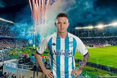 El jugador de Racing se despidió de los hinchas en el Cilindro antes de viajar para jugar en Palmeiras.